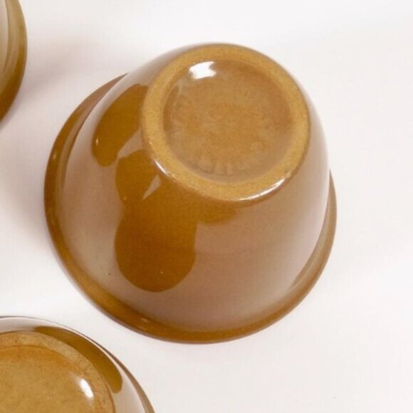 Set of 3 Chateau Buffet Custard Cups Cinnamon & Turquoise Vintage Mid-Century - Picture 3 of 3